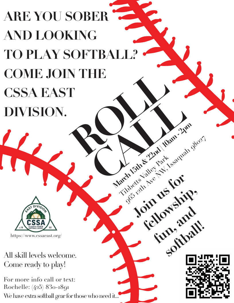 Sober Softball Sign-ups - March 15 & March 22