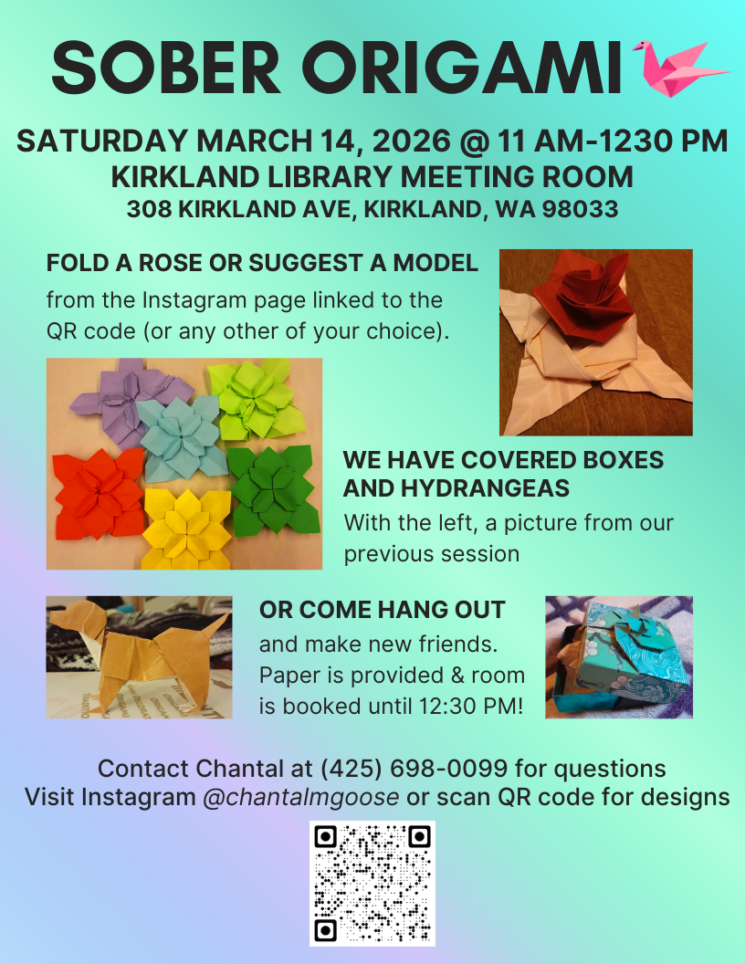 Sober Origami this weekend!